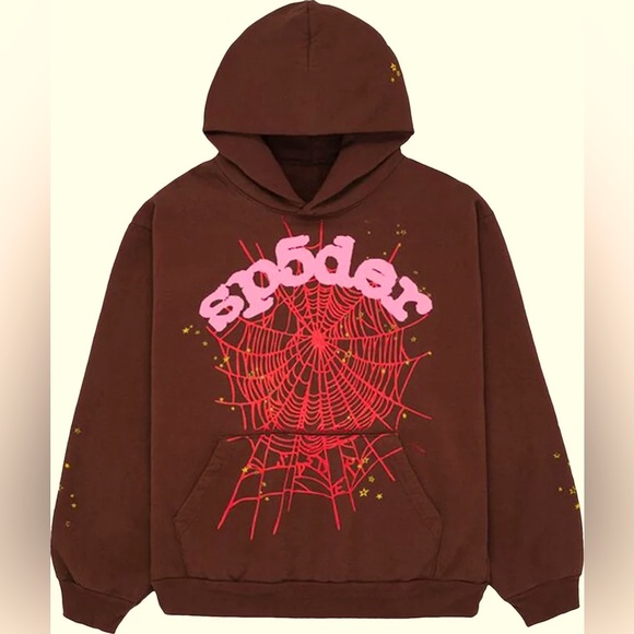 Never Worn Brown Sp5der hoodie, size medium. selling because it’s too small - Picture 1 of 3
